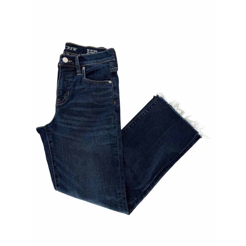 J.Crew '03 Kick Out Cropped Jeans Blue Raw Hem Women's - Size 25P - Picture 2 of 10